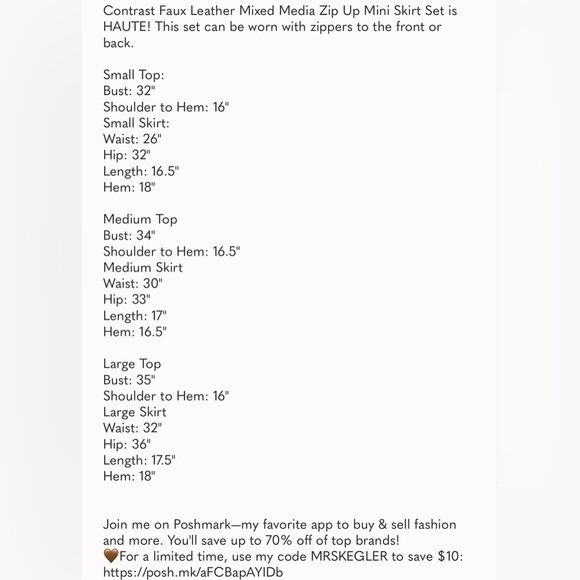 Dani Caramel Faux Leather Zip Up Mini Skirt Set - Picture 10 of 14